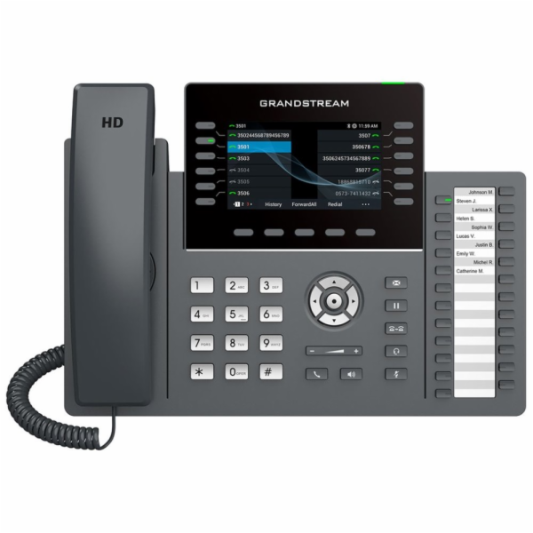 Grandstream GRP2636 SIP telefon, 4.3" TFT bar. displej, 6...