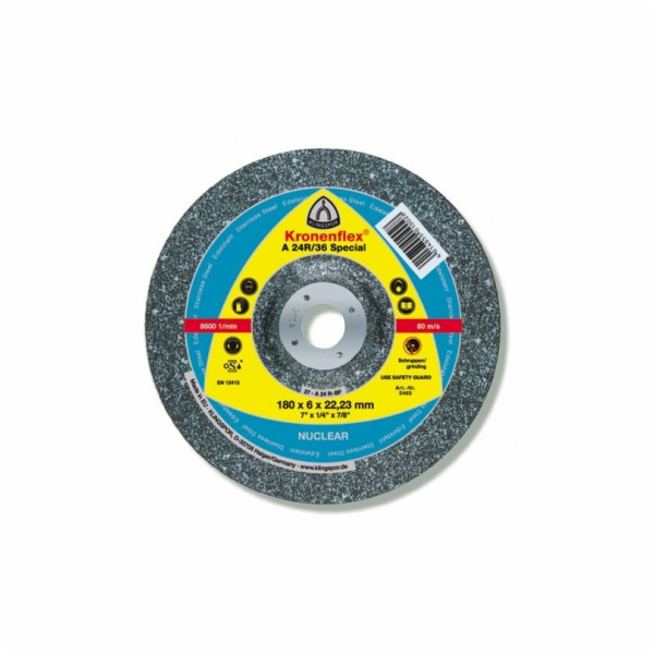 Klingspor konvexní ocelový brusný kotouč 125x6x22mm A24 N...