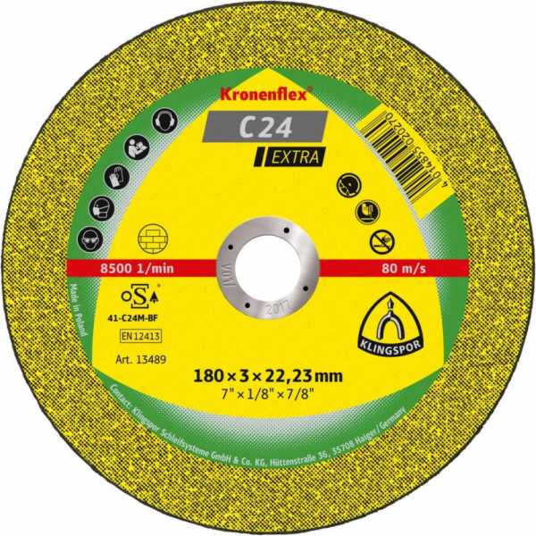 Klingspor Kotouč na řezání kamene 230x3mm C24 Extra - 13491