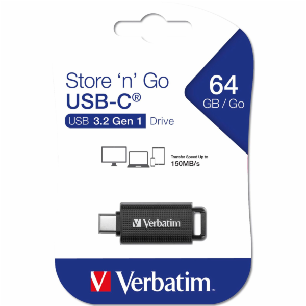 Verbatim Retractable        64GB USB 3.2 Gen 1 USB-C 49458