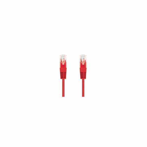 C-TECH kabel patchcord Cat5e, UTP, červený, 0,25m