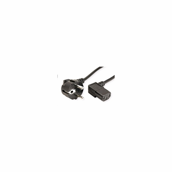 C-TECH kabel síťový 220/230V napájecí, lomený, VDE, 2m