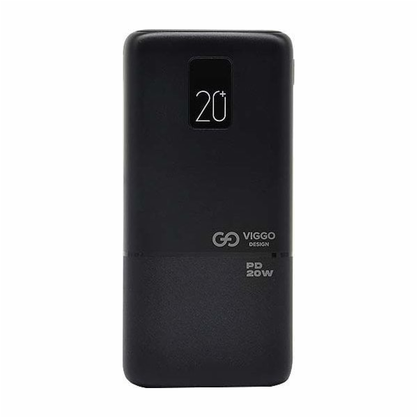 VIGGO POWERBANK 20000MAH 1XUSB-C 2XUSB PD LCD BLACK