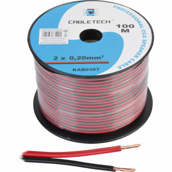 Cabletech kabel CCA 0,20 mm černá a červená reproduktorov...