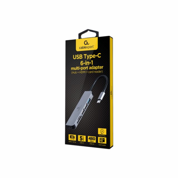 Gembird A-CM-COMBO6-02 notebook dock/port replicator Wire...