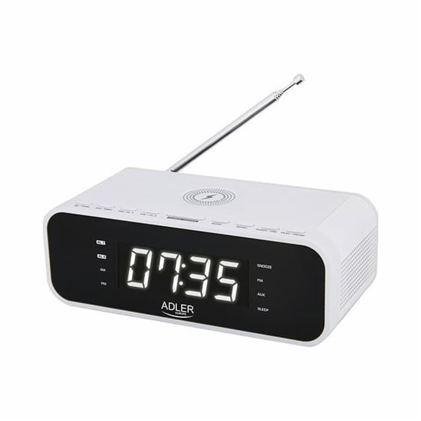 Clock radio with wireless charger and FM