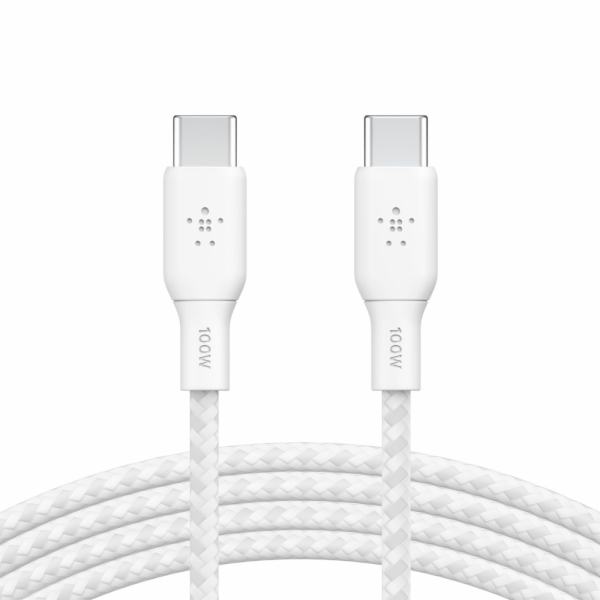 Belkin geflochtenes USB-C/USB-C Kabel 100W 3m weiß  CAB01...