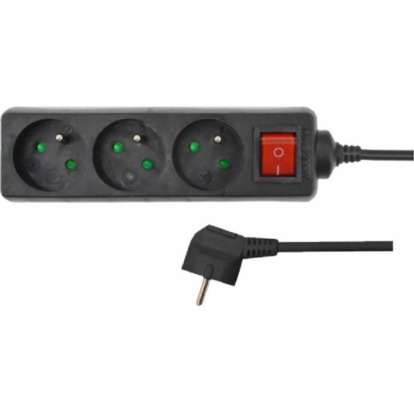 AWTools prodlužovací kabel 3 zásuvky 1,5 m černý (AW24685)