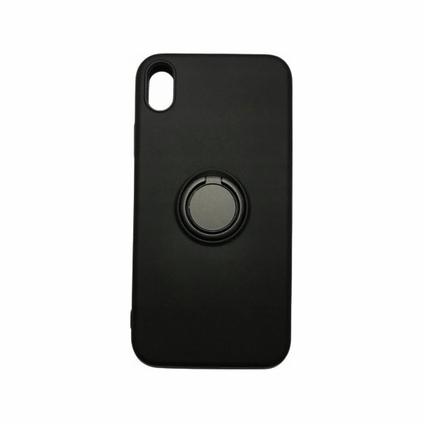 OEM pouzdro se silikonovým prstenem pro iPhone XR černé