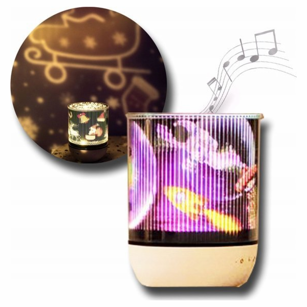 OEM NOČNÍ LAMPA S PROJEKTOREM + BLUETOOTH 3 BARVY SVĚTLA ...