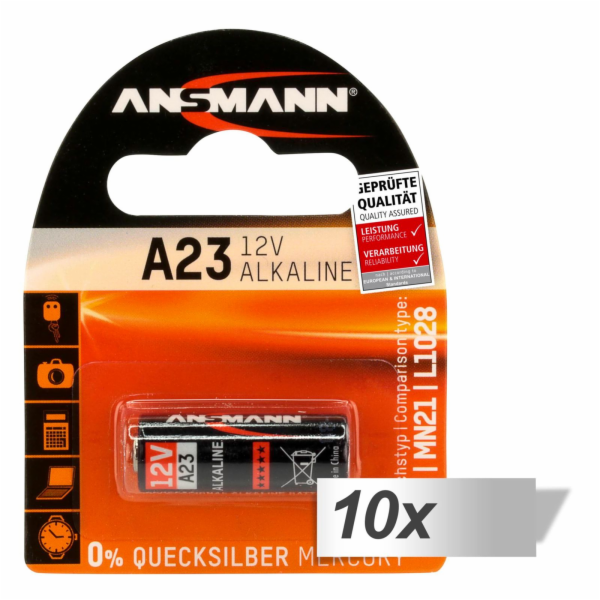 10x1 Ansmann Alkaline A23 12 V f. Fernbedienungen