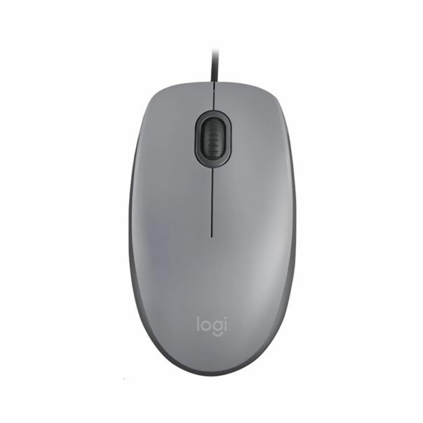 Logitech myš Corded M110 tichá, šedá, EMEA