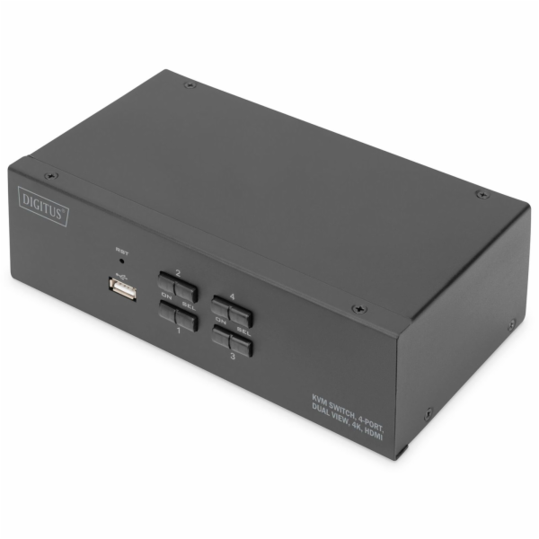 Digitus KVM-Switch HDMI 4x 1 (schwarz, Dual Display)