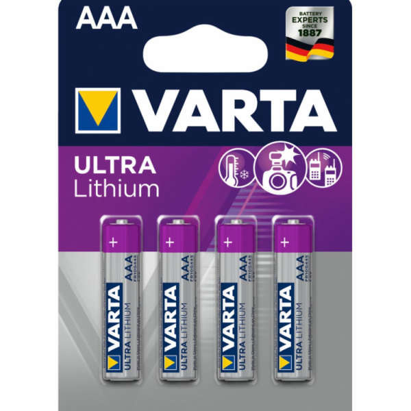 10x4 Varta Ultra Lithium Micro AAA LR 03