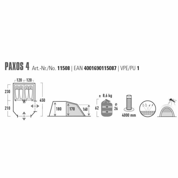 High Peak Paxos 4 4 person(s) Green  Gr