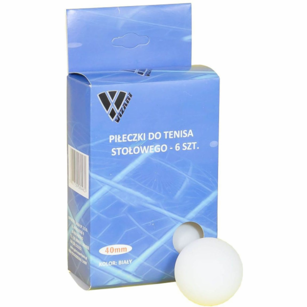 Victoria Sport Míčky na stolní tenis, 6 kusů, bílé