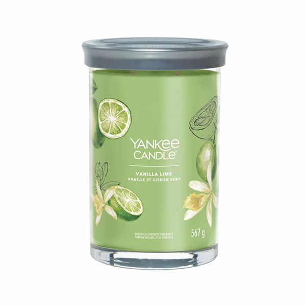 Svíčka ve skleněném válci Yankee Candle, Vanilka s limetk...