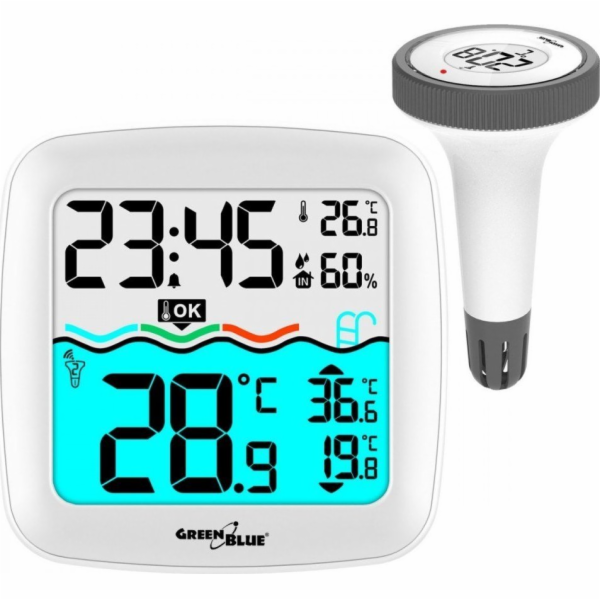 Meteostanice s bazénovým teploměrem GreenBlue, dosah 60 m...