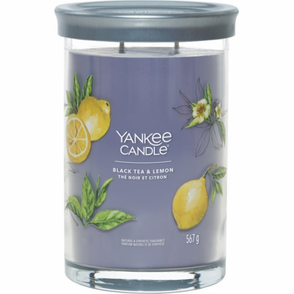 Svíčka ve skleněném válci Yankee Candle, Černý čaj s citr...