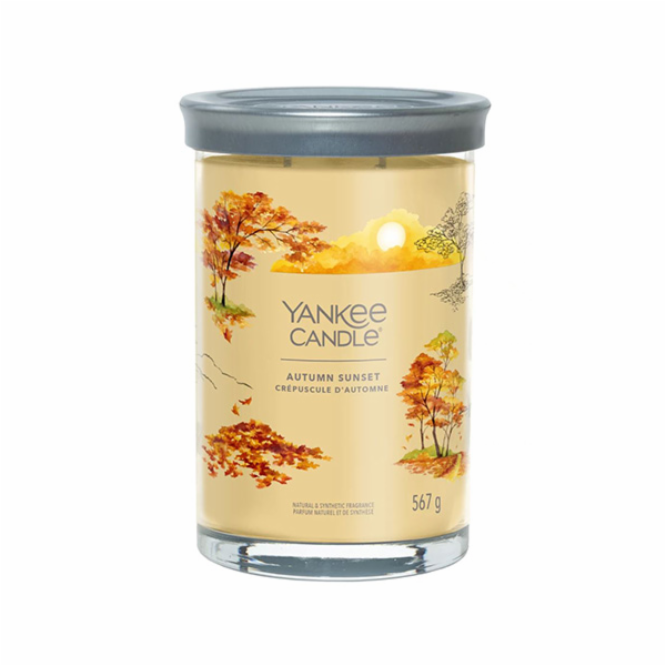 Svíčka ve skleněném válci Yankee Candle, Podzimní západ s...