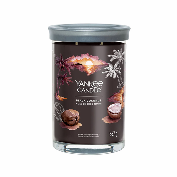 Svíčka ve skleněném válci Yankee Candle, Černý kokos, 567 g