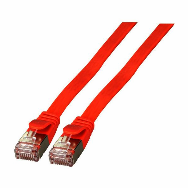 EFB EFB RJ45 Flachpatchkabel U/FTP, Cat.6A, PVC, 0,5m, rot