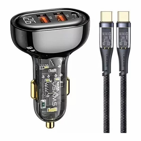 USB usams usams kabel sama. 2XUSB + 1XUSB-C 80W Fast Char...