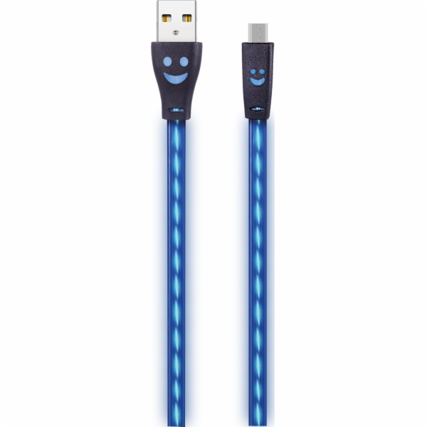 USB kabel 2GO 2GO USB Ladekabel-schwarz-mit blue LED-Bele...