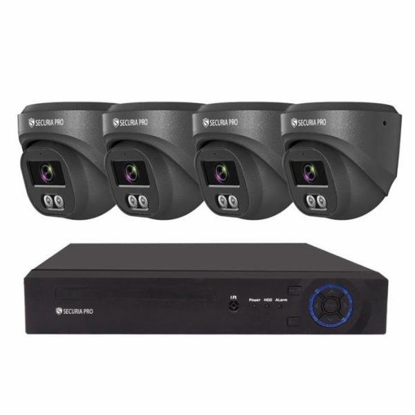 Kamerový set Securia Pro NVR4CHV4S-B DOME IP, 4Mpx, 4 kam...