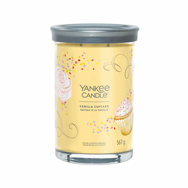 Svíčka ve skleněném válci Yankee Candle, Vanilkový košíče...
