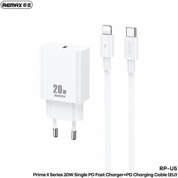 Remax USB kabel SÍŤOVÝ REMAX PRIME II SERIES 20W RP-U5 + ...