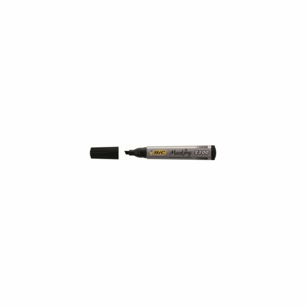 Bic permanentní popisovač 2300, zkosený hrot, černý
