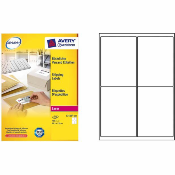 Avery Zweckform LABEL ZF 7169 99,1X139 100 LISTŮ/400/ LAB...
