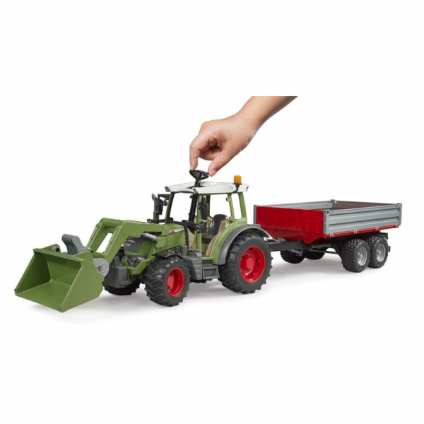 Fendt Vario 211 s čelním nakladačem a bočním přívěsem, mo...