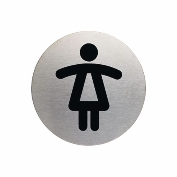 Odolný INFORMAČNÍ TALÍŘ ODOLNÝ SYMBOL DÁMSKÉ WC PRŮMĚR 83MM