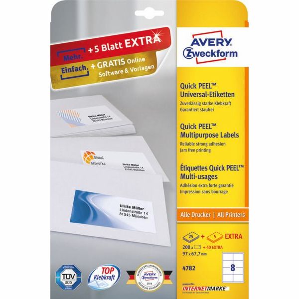 Avery Zweckform Quick Peel Labels 97x67,7 (4782)