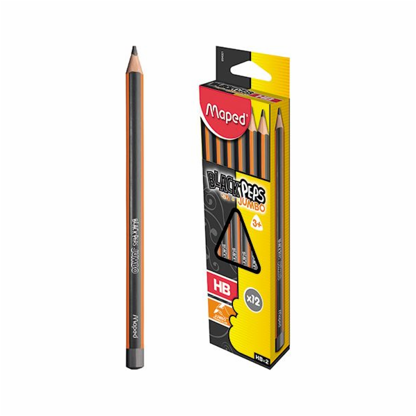 Tužka Maped Blackpeps jumbo HB. Krabice s věšákem (854021)