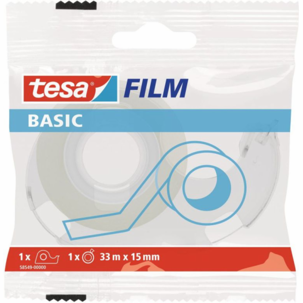 Tesa tesafilm® BASIC kancelářská páska 33m x 15mm + dávko...