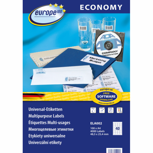 Biurfol LABELS A4 od AVERY ECONOMY 48,5 x 25,4 MM 4000 ŠT...