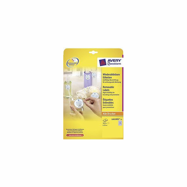 Avery Zweckform LABEL ZF L6019 PRŮMĚR 10 MM KOLA 25 LISTŮ...