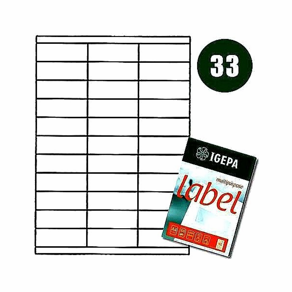 Mondi LABELS A4 IGEPA 70,0 X 25,4 MM BÍLÁ (100)