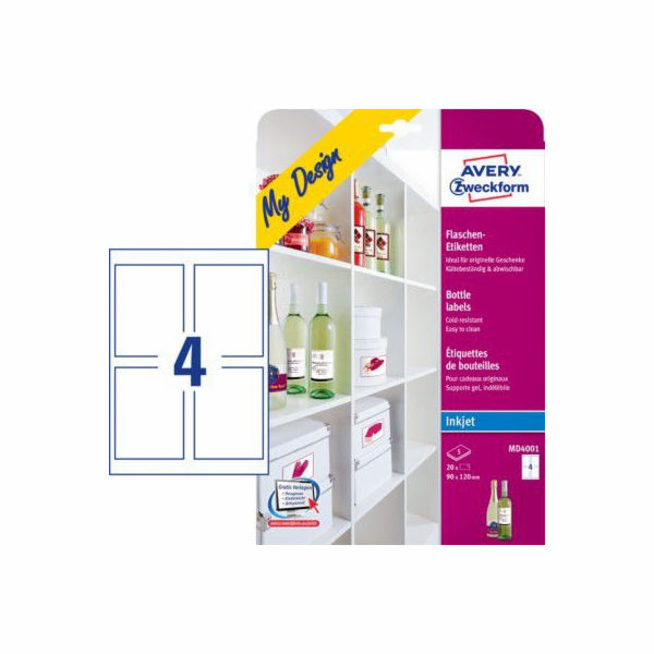Štítky na láhve Avery Zweckform (MD4001)