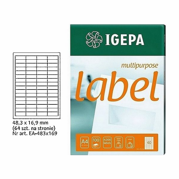 Mondi LABELS A4 IGEPA 48,3 X 16,9 MM BÍLÁ (100)