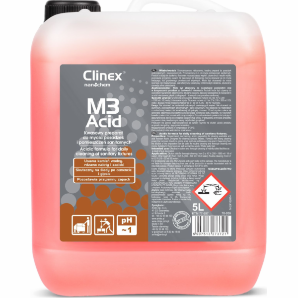 Clinex Acid koncentrát pro čištění koupelen a sanitárních...