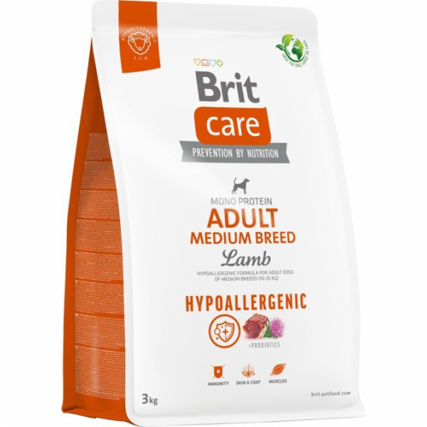Suché krmivo pro psy BritCare MediumBreed Lamb&Rice 3kg