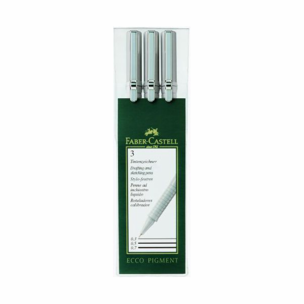 Faber-Castell Ecco Pigment Fineline 3 kusy