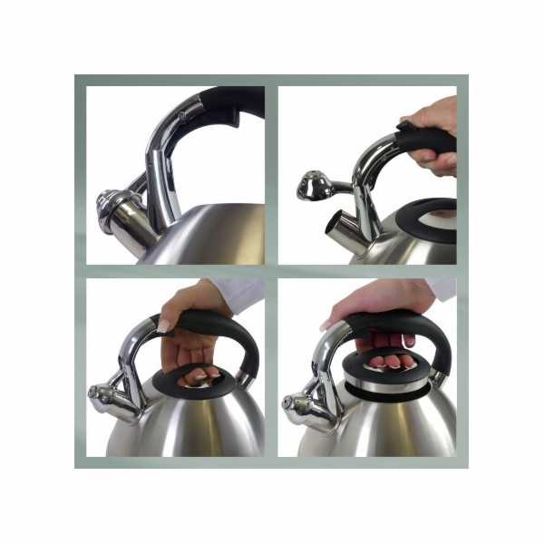 Konvice pískací VARUS, nerez 3 l, červená KL-11658