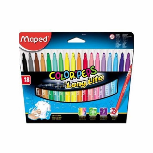 Trojúhelníkové značky Maped Colorpeps 18 barev (205571)