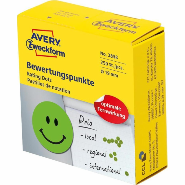 Avery Zweckform Wheels usmívající se Smiley Smiley 3858 Q...