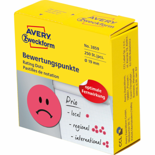 Avery Zweckform Označovací kruhy,  Smutný obličej , 250 k...